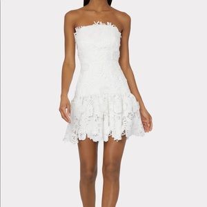 MILLY Esther 3D white mini dress